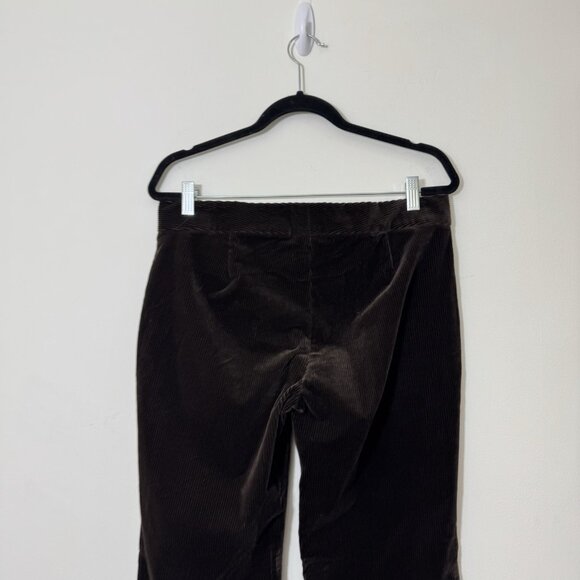 Theory Women’s Flare Corduroy Pants Size 10 Low Rise Flare Cut Trousers Brown - Picture 4 of 7